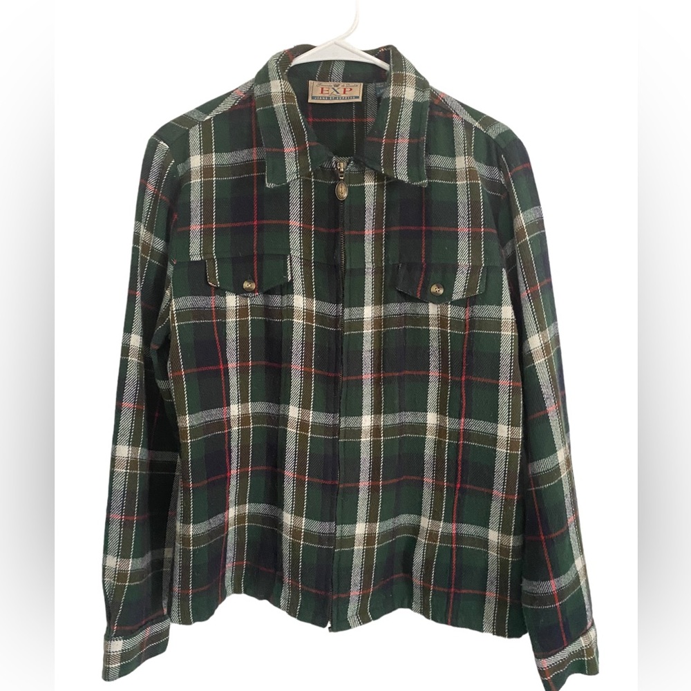 Express vintage zip up plaid jacket